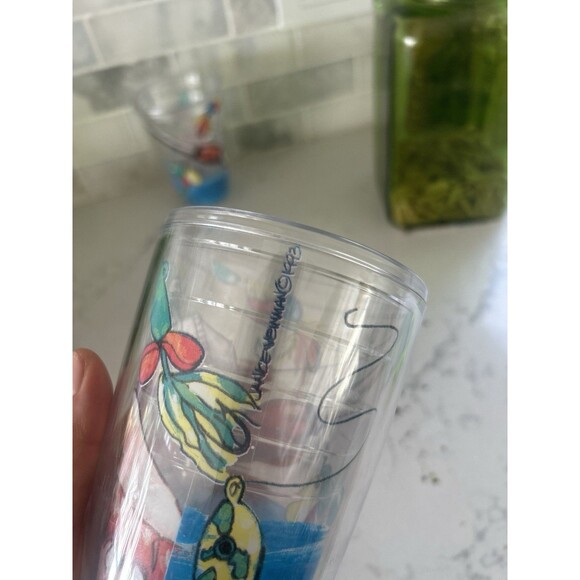 Set Of 2 Vintage 1993 Tumbler Fishing Cups Janice Veinman Artist - Picture 4 of 4